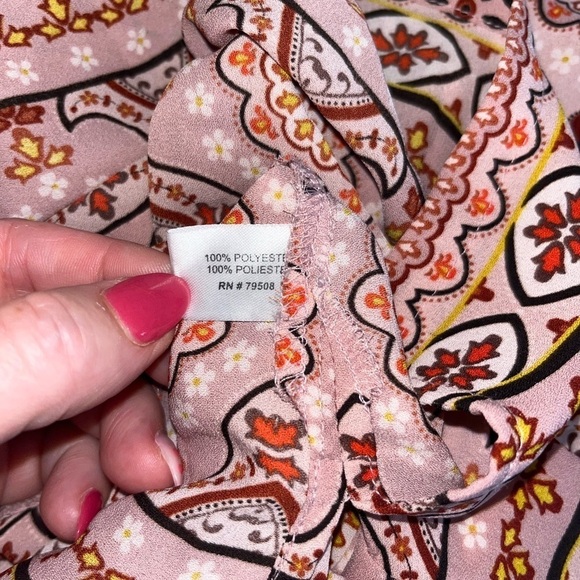 Violet & Claire 3/4 Sleeve Tunic V/Neck Blouse Top 3X Boho Cottegecore - Picture 5 of 6